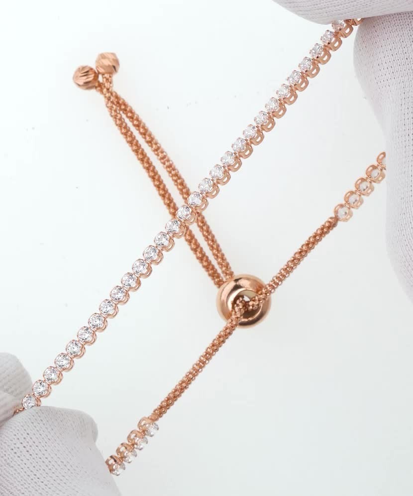 Gold bracelet with zircons