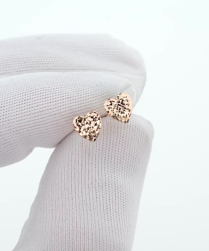 Gold earrings "heart"