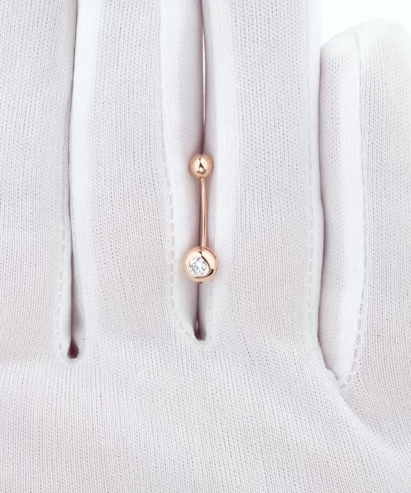 Gold Belly Button Ring with zircons