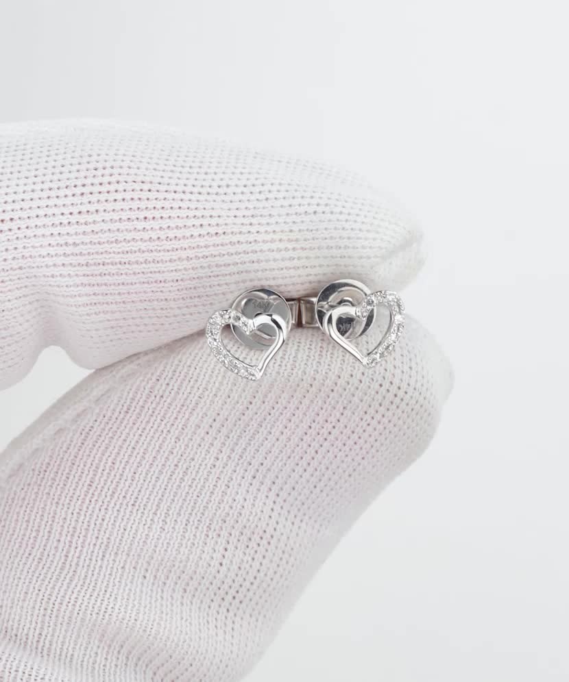 White gold earrings with diamonds