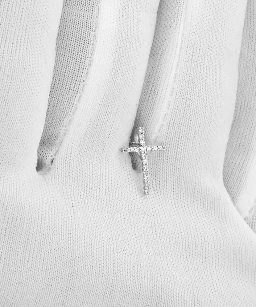 White gold chain with diamonds "Cross"