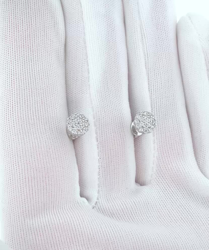 White gold earrings with zircons