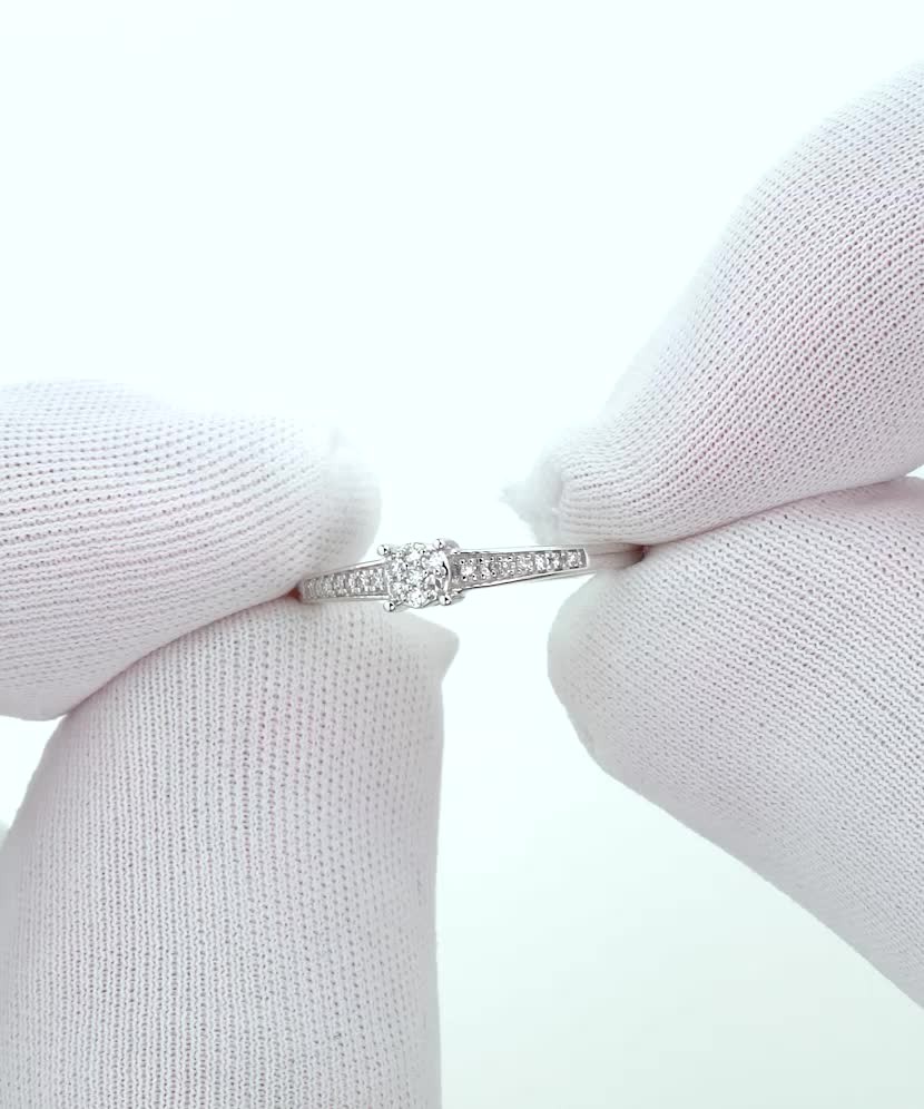 White gold ring with diamonds