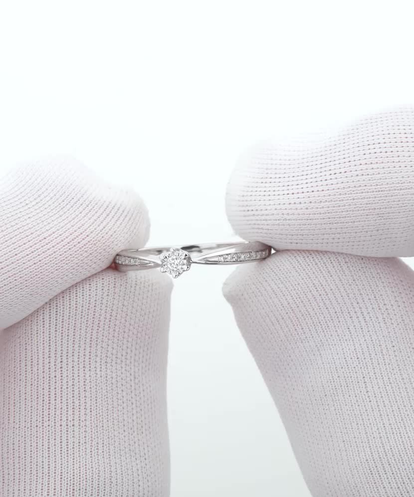 White gold ring with diamonds