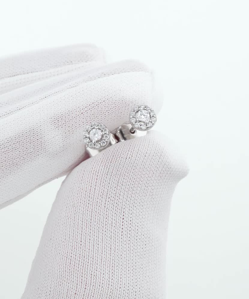 Valkokultaiset korvakorut zirkoneilla