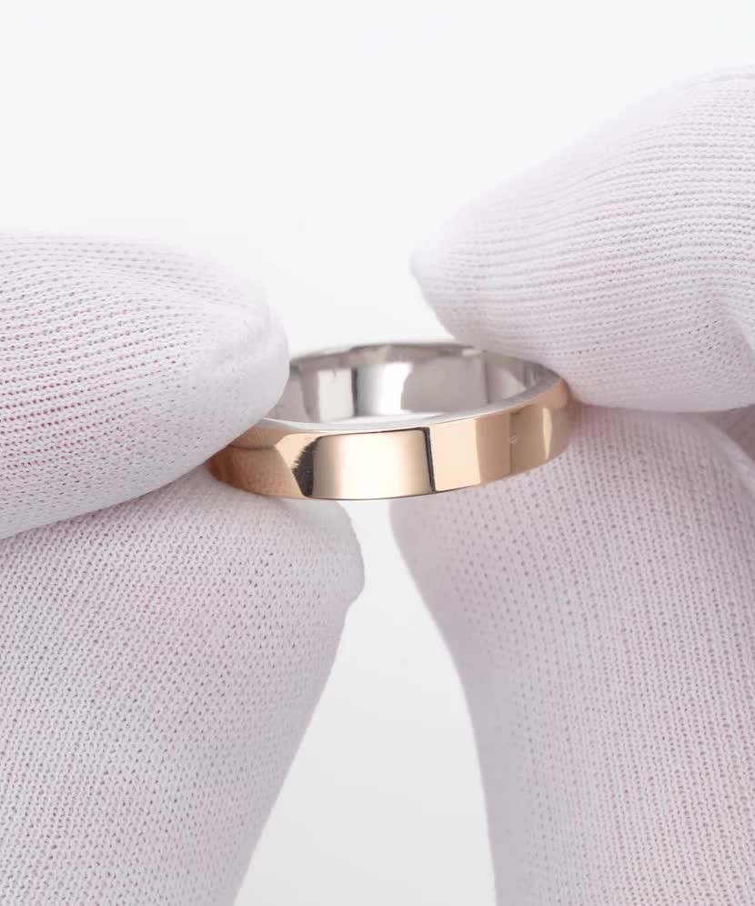 Wedding silver ring with gold plate