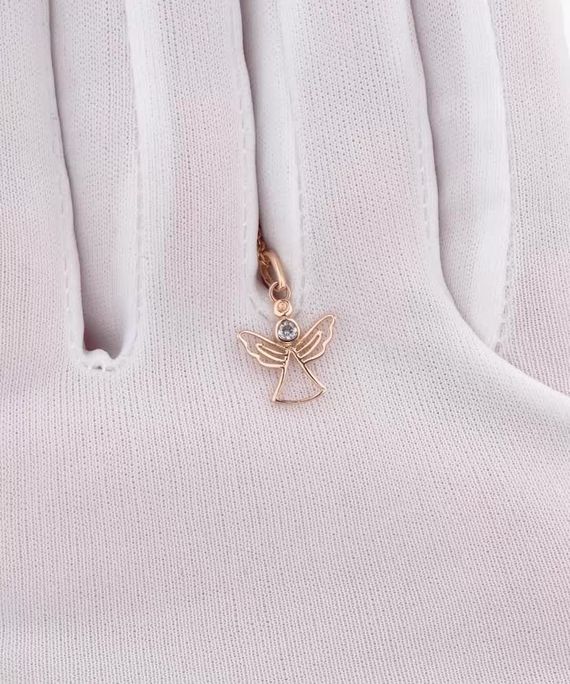 Kultainen riipus zirkonailla "Enkeli"