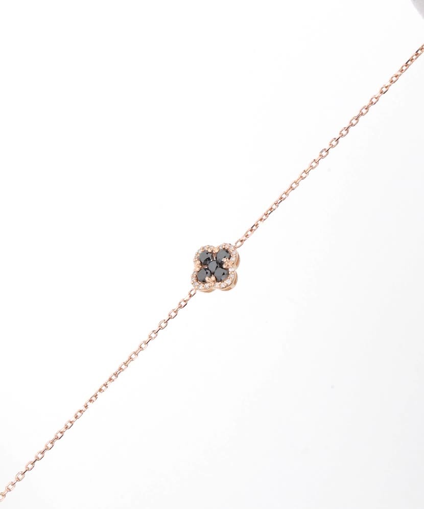 Gold bracelet with black diamonds