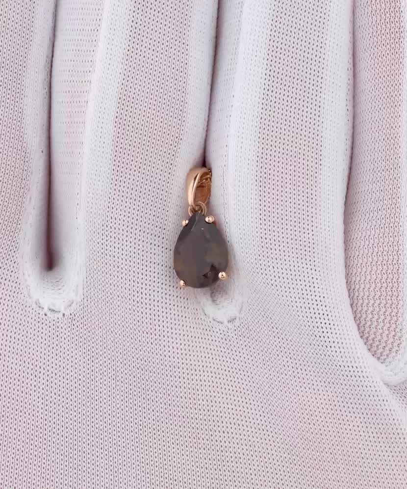 Gold pendant with smoky quartz