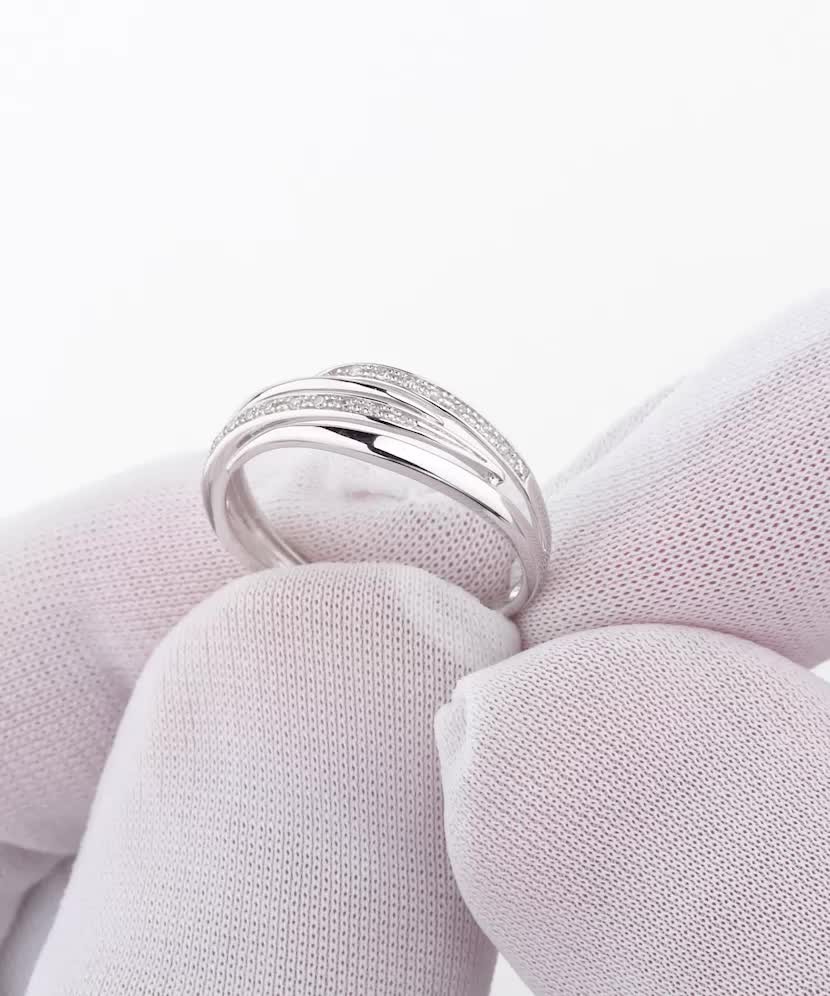 White gold ring with diamonds