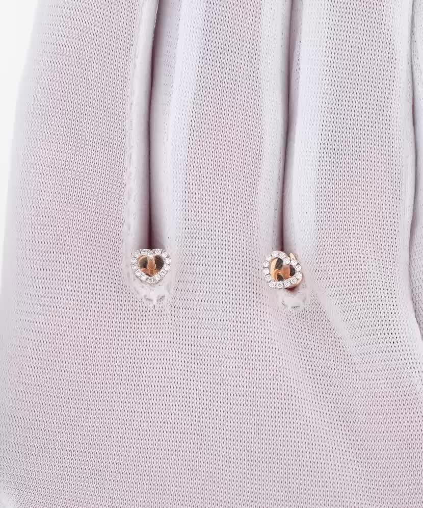 Gold earrings with diamonds "Heart"