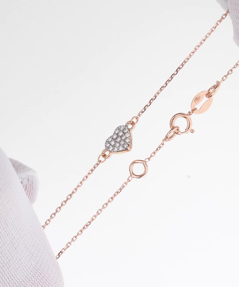 Gold bracelet with diamonds "Heart"