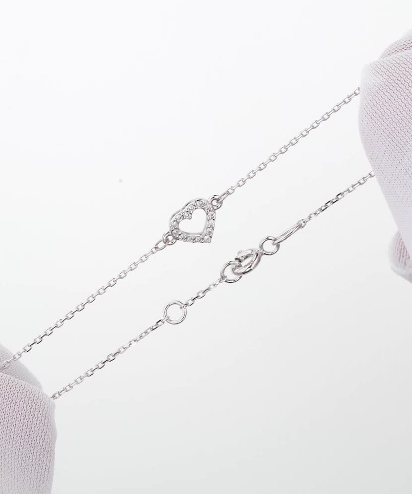 White gold bracelet with diamonds "Heart"