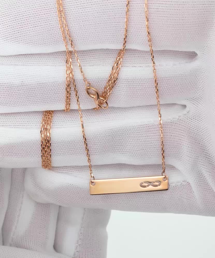 Double gold chain with pendant "infinity"