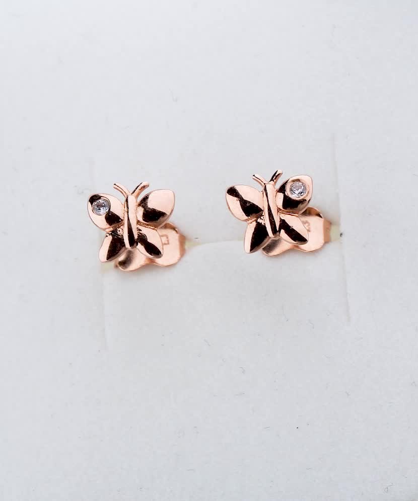 Gold earrings butterfly