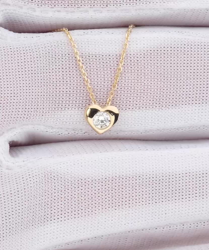 Keltainen kultaketju zirkoniriipuksella "sydän"