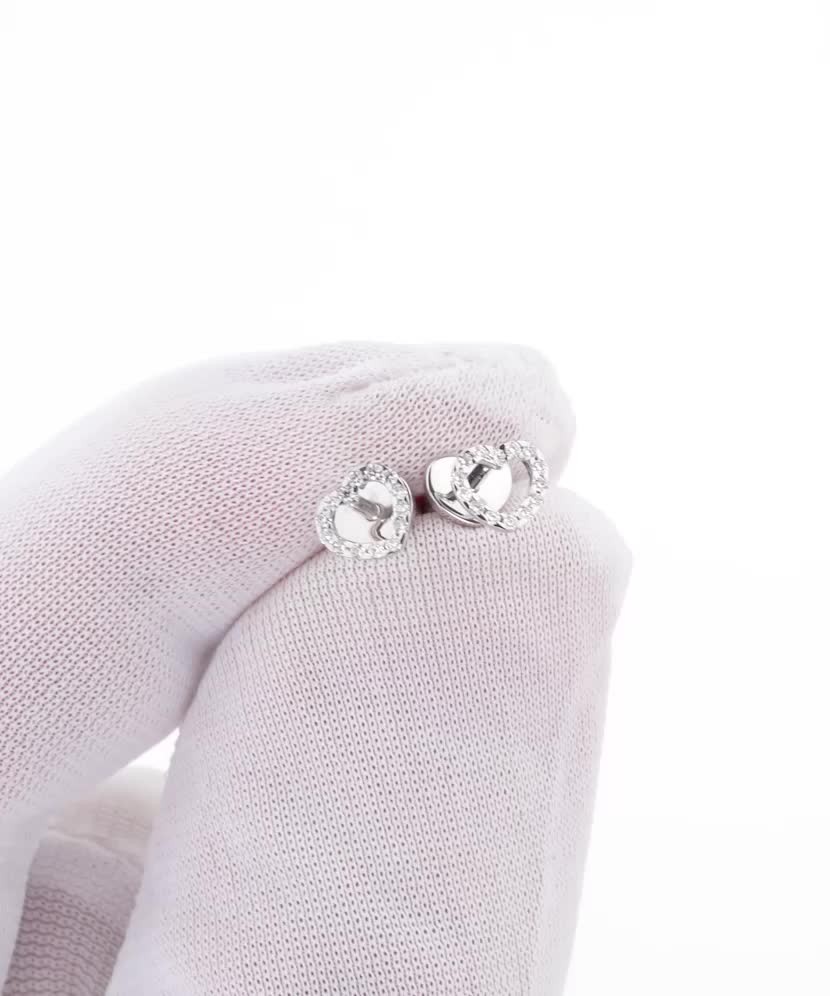 White gold earrings with diamonds