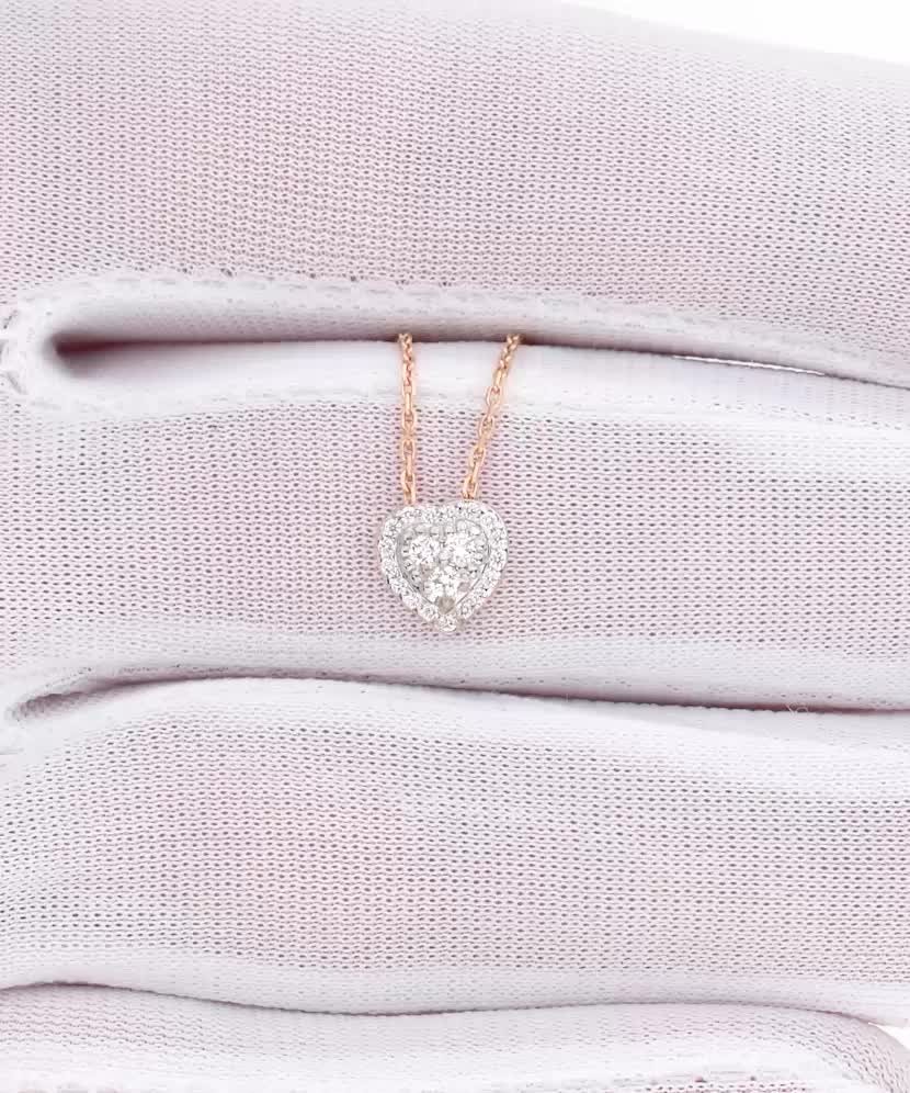 Kultainen kaulakoru timanttiriipuksella "sydän"