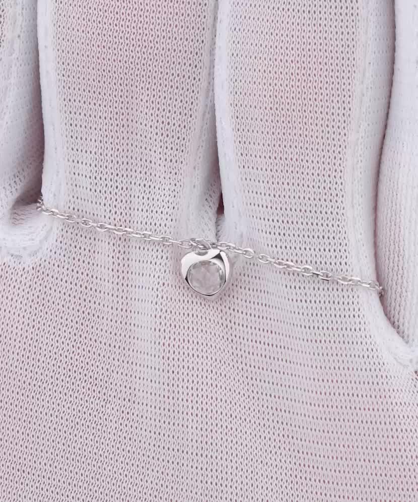 White gold chain with zirconium pendant