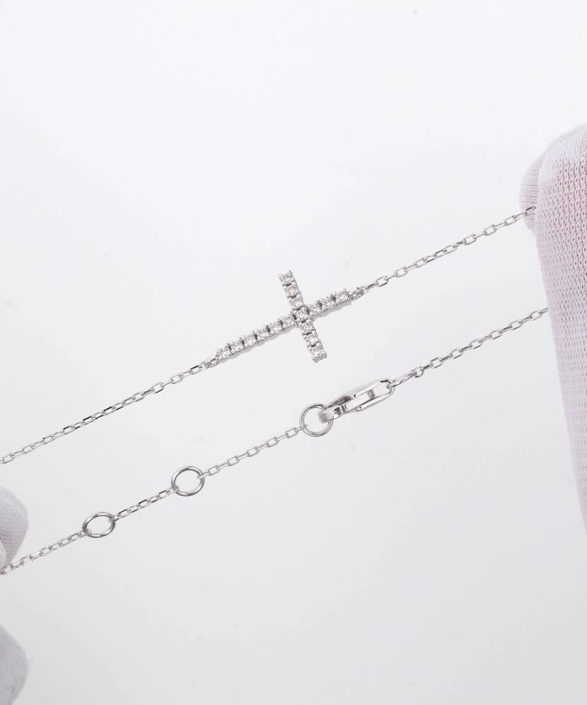 White gold bracelet with diamonds “Cross”