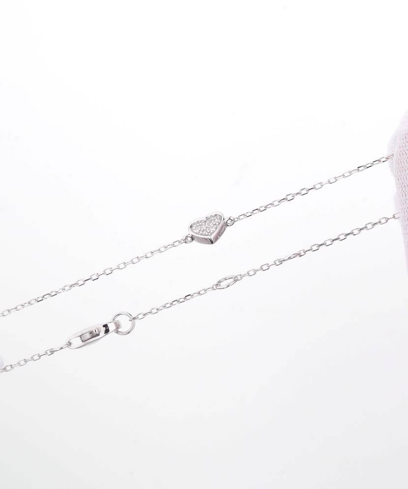 White gold bracelet with diamonds “Heart”