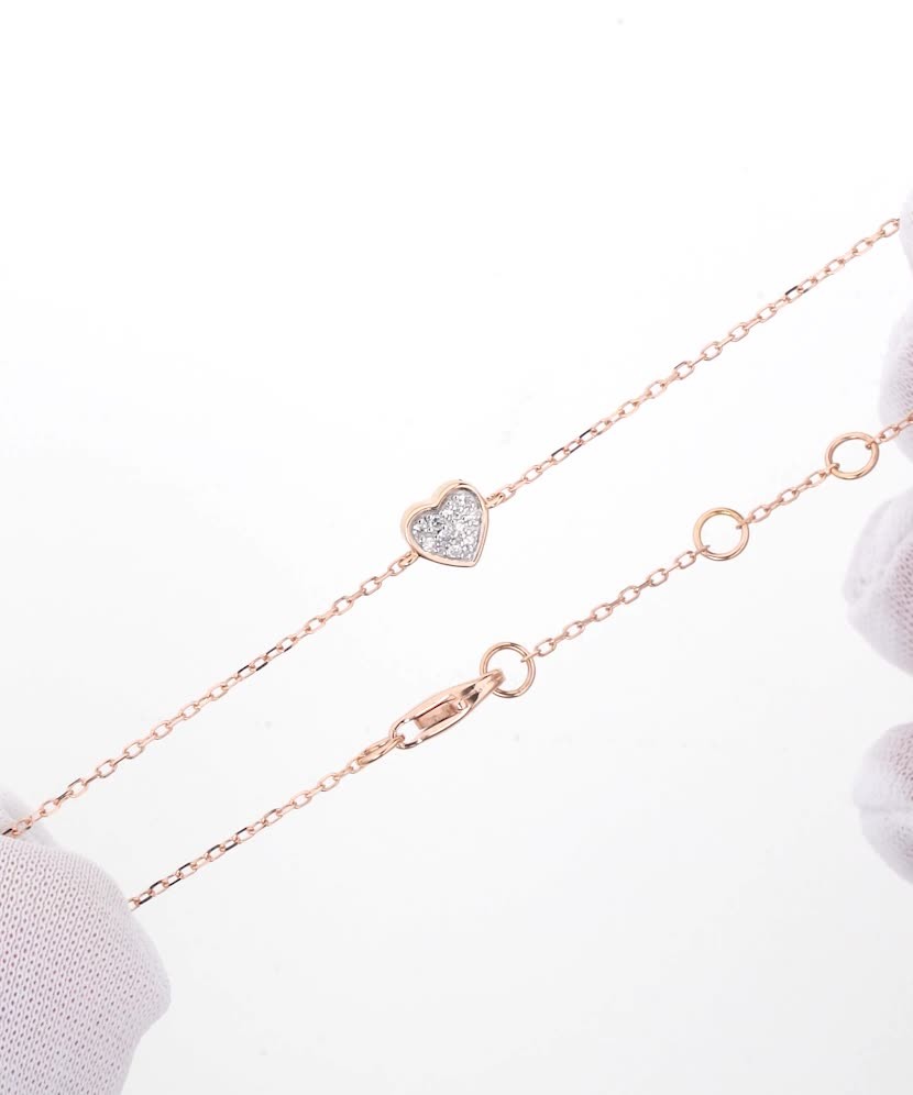 Gold bracelet with diamonds “Heart”