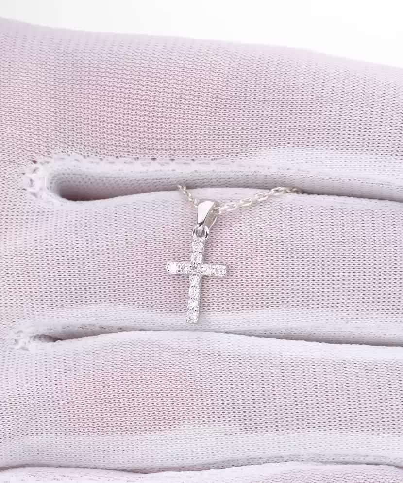 Valkokultainen riipus timanteilla "Ylittää"