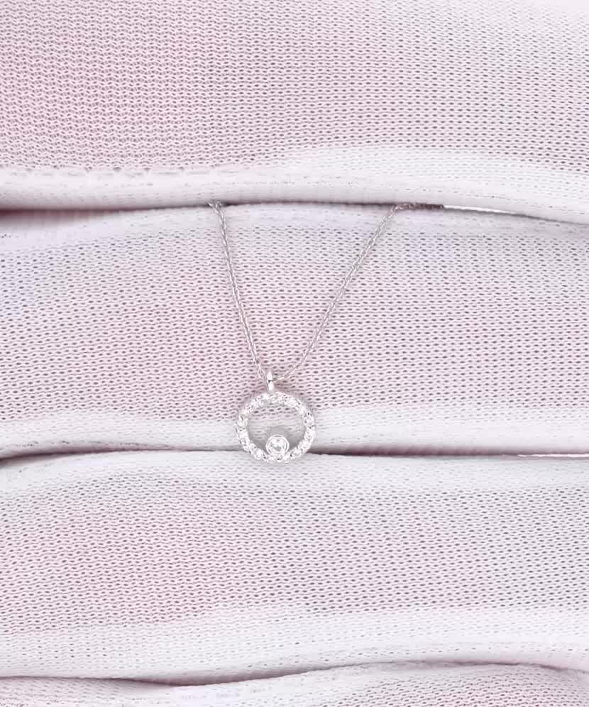 Valkokultaketju timanttiriipuksella