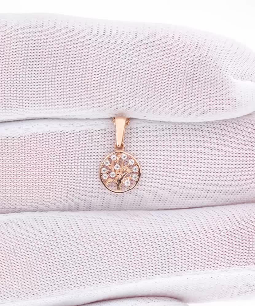 Gold pendant with zircons "Tree of life"