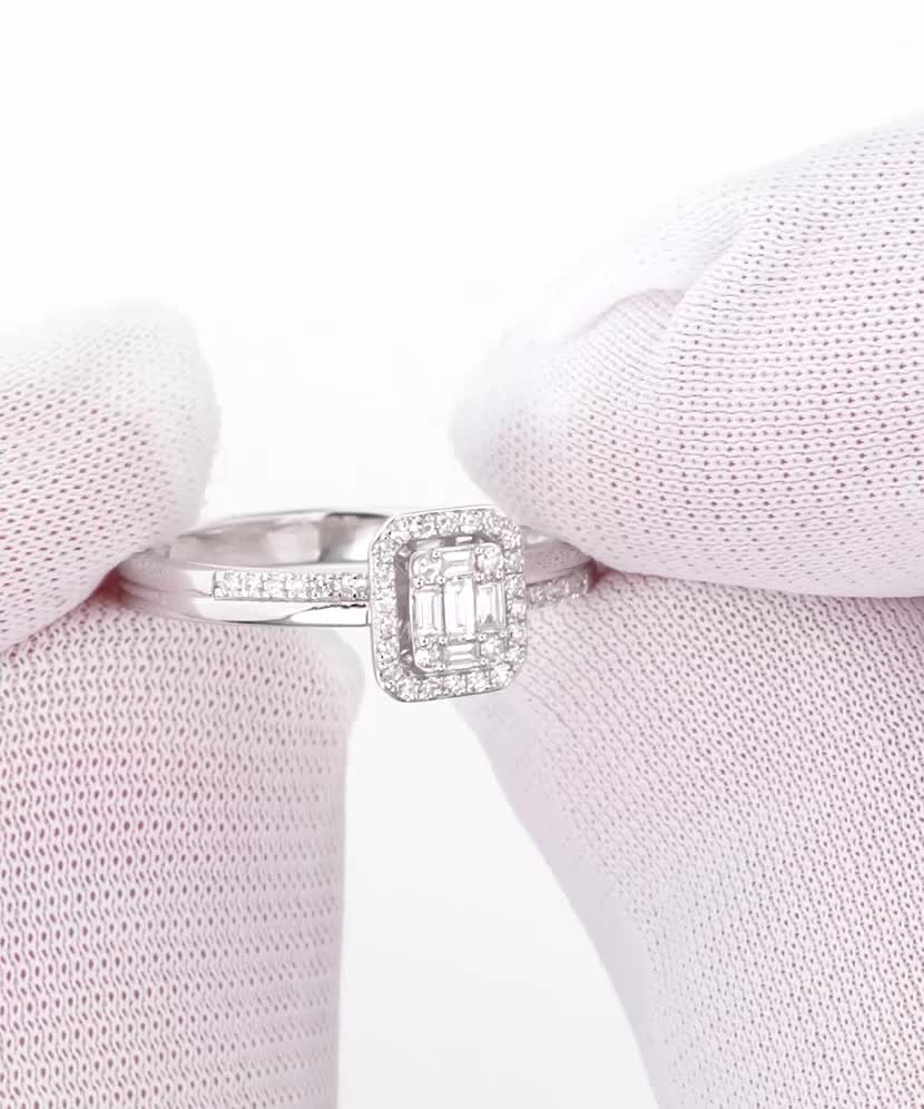 White gold ring with diamonds