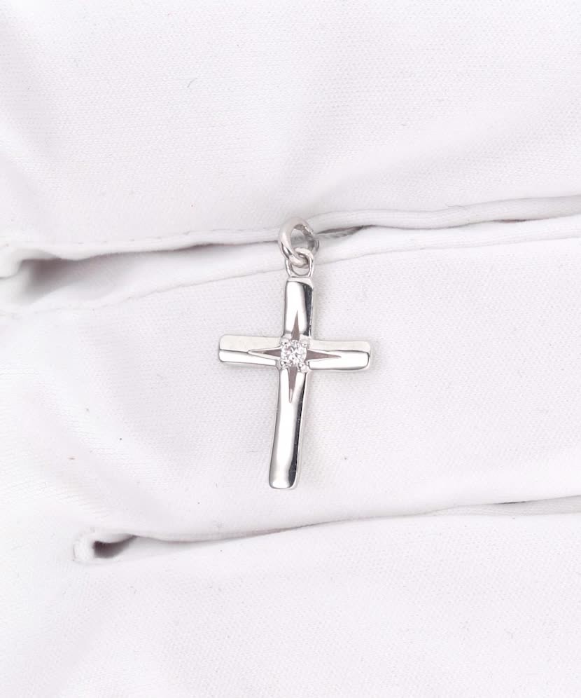 White gold pendant with diamonds "Cross"