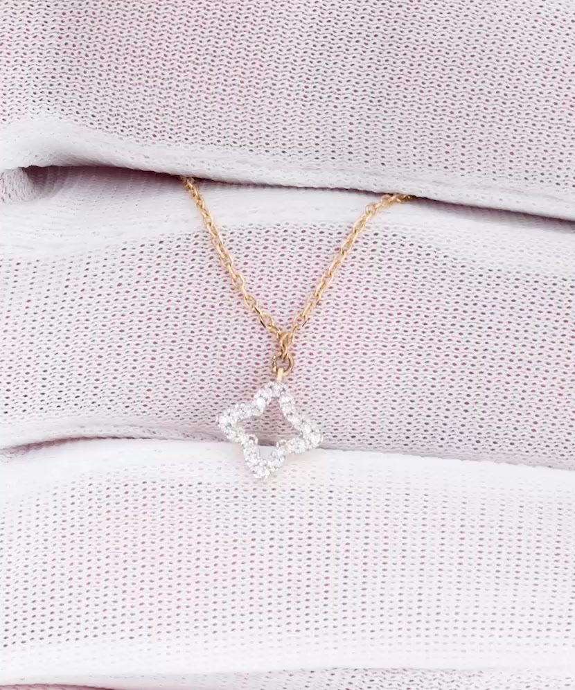Yellow gold chain with diamond pendant