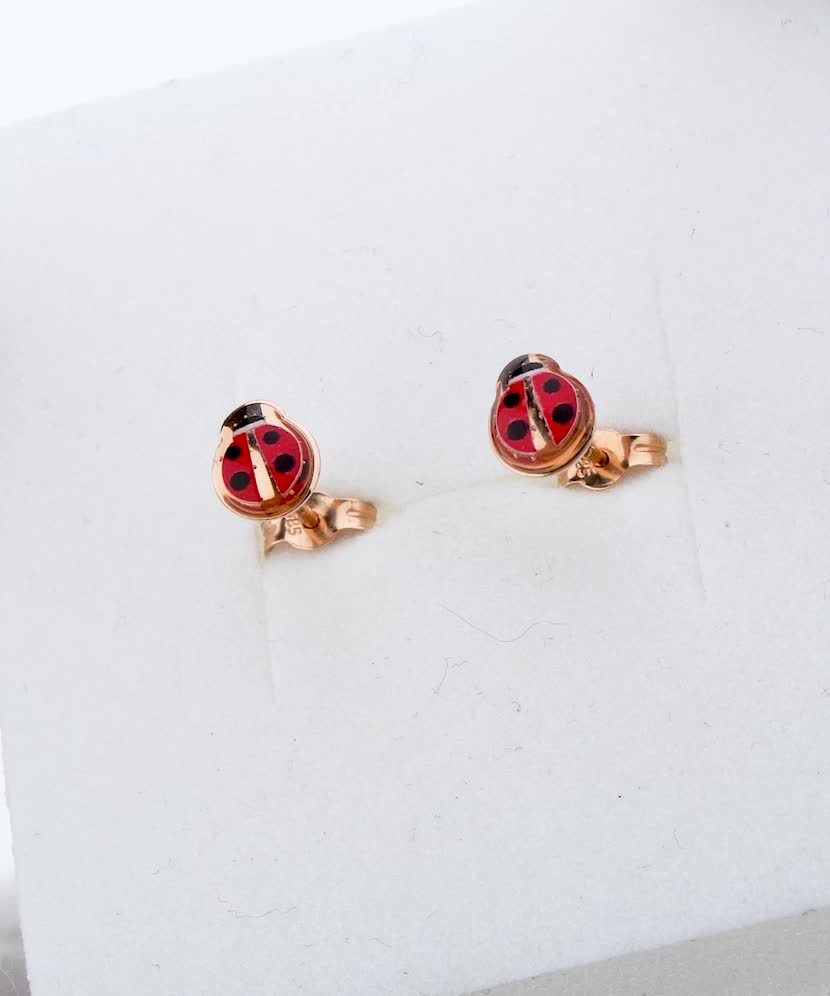 Gold earrings "ladybug"