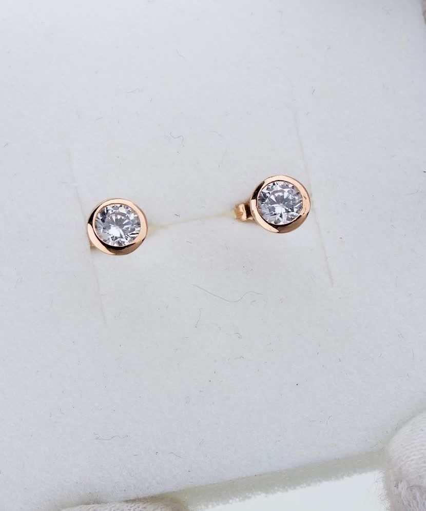 Auksiniai auskarai su cirkoniais  - Goldinga