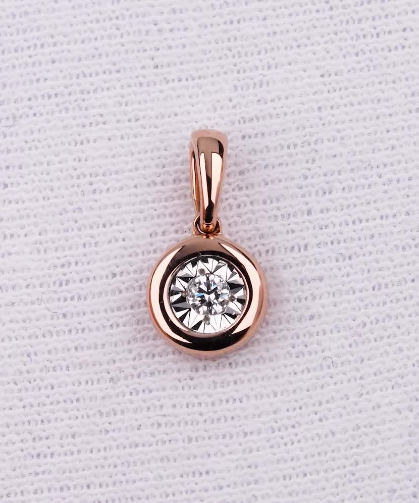 Auksinis pakabukas su briliantu  - Goldinga