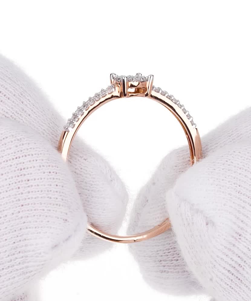 Auksinis žiedas su deimantais  - Goldinga