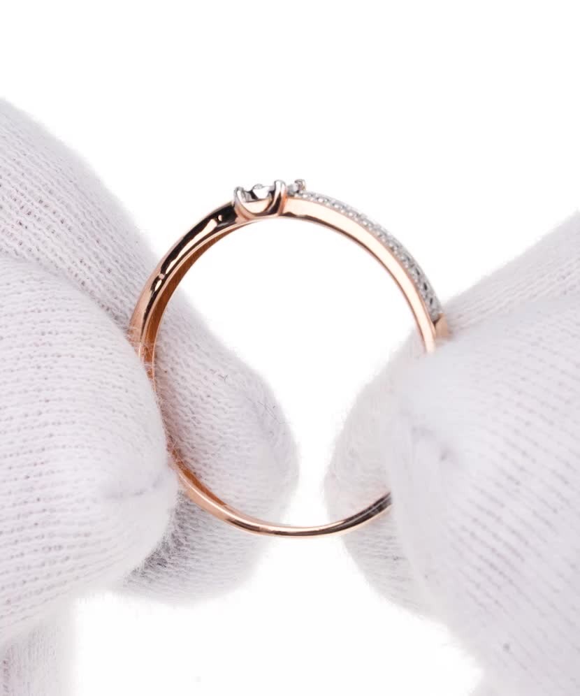 Auksinis žiedas su deimantu  - Goldinga