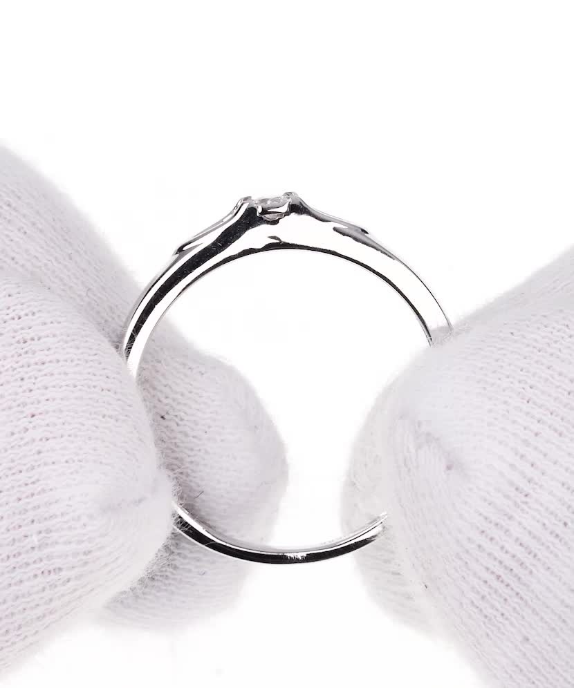 Balto aukso žiedas su briliantu  - Goldinga