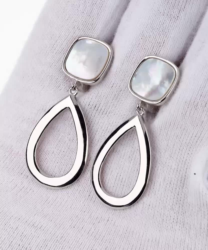 Sterling silver earrings with nacre