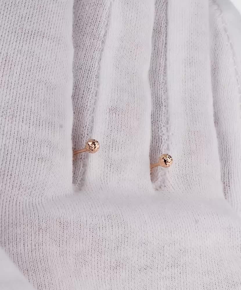 Engraved Gold Earrings  3mm