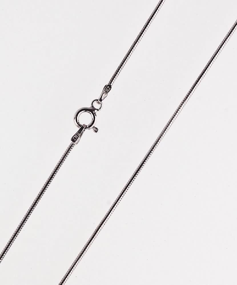 Sterling silver chain plated with rhodium"Snake" 1.3mm