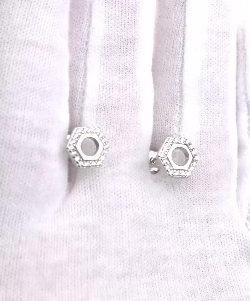 Sterling silver earrings with zircons