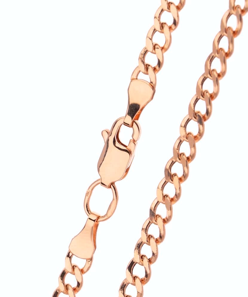 Gold bracelet "Curb" 4.3mm