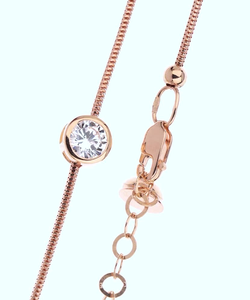 Gold bracelet with zircons