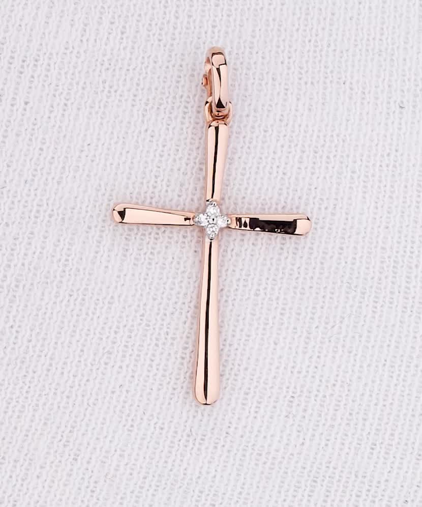 Gold pendant with diamonds "cross"