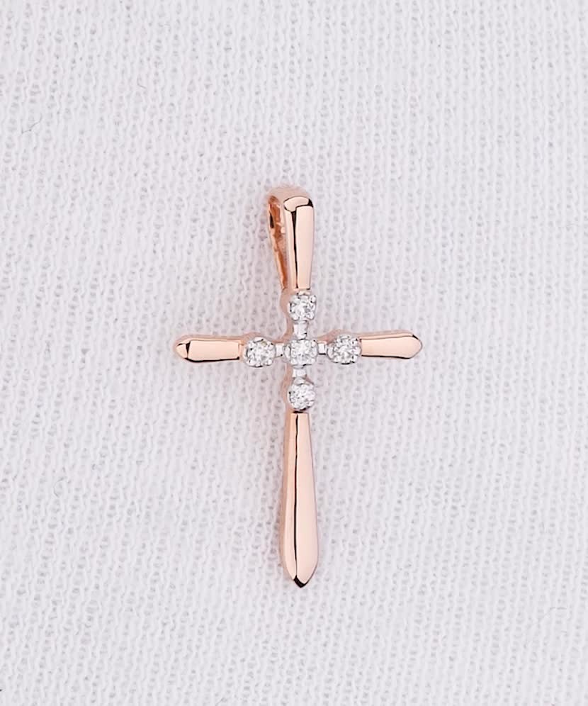 Gold pendant with diamonds "cross"