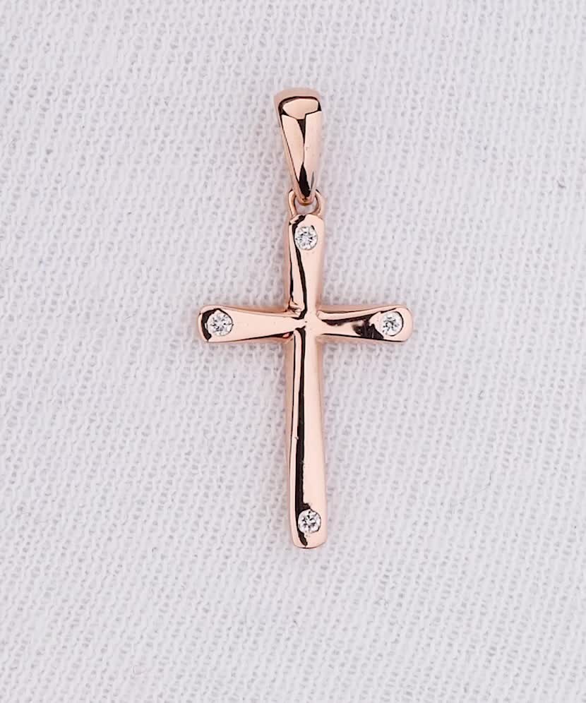 Gold pendant with diamonds "cross"