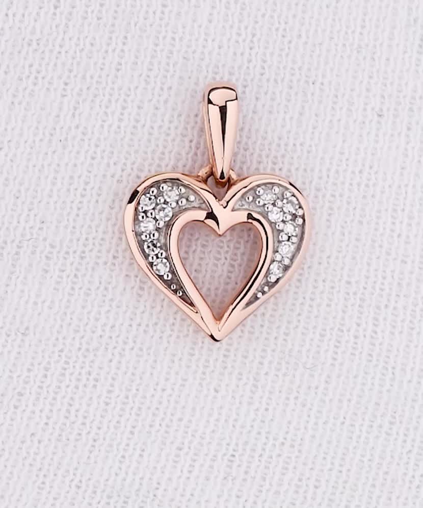 Gold pendant with diamond "Heart"