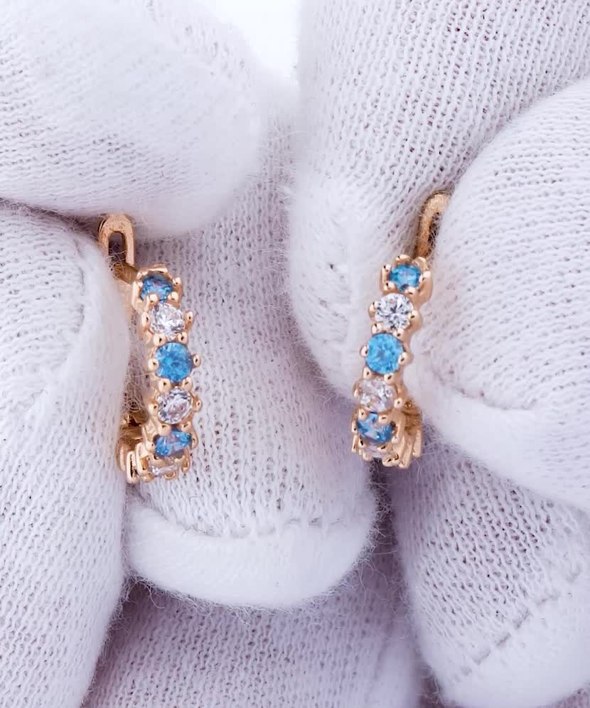 Auksiniai vaikiški auskarai su cirkoniais  - Goldinga