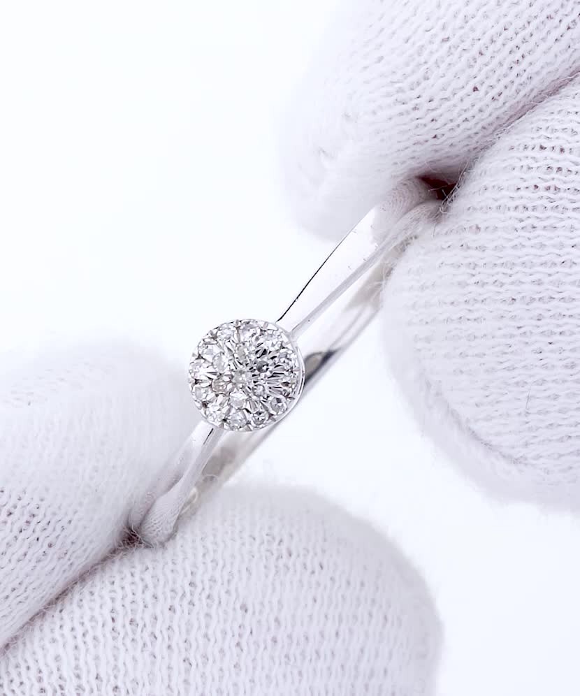 Balto aukso žiedas su demantais  - Goldinga